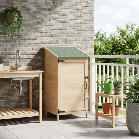 Vidaxl tuinschuur naturel 59,5 x 56 x 113,5 cm massief vurenhout