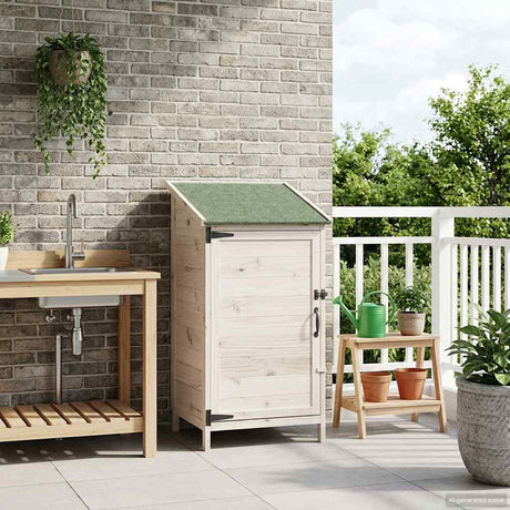 Vidaxl tuinschuur wit 59,5 x 56 x 113,5 cm massief vurenhout