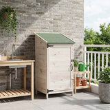Vidaxl tuinschuur met dak wit 59 x 56 x 113,5 cm massief vurenhout