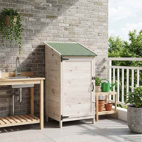 Vidaxl tuinschuur wit 59,5 x 56 x 113,5 cm massief vurenhout