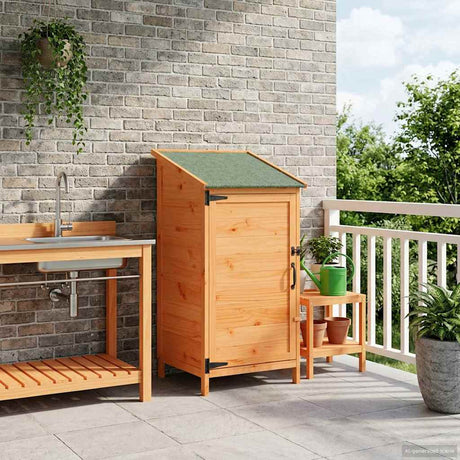 Vidaxl tuinschuur bruin 59,5 x 56 x 113,5 cm massief vurenhout