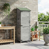 Vidaxl tuinschuur met dak grijs 59,5 x 56 x 176,5 cm massief vurenhout