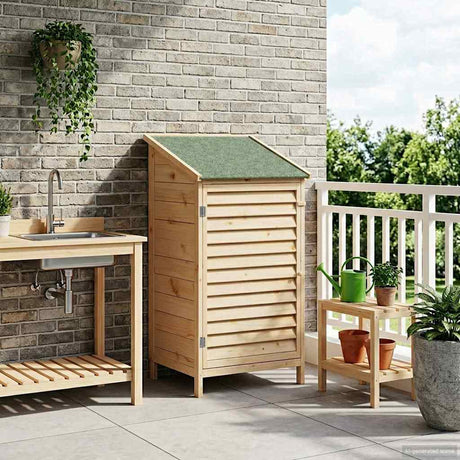 Vidaxl tuinschuur naturel 59,5 x 56 x 113,5 cm massief vurenhout