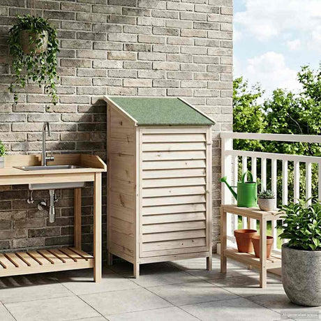 Vidaxl tuinschuur wit 59,5 x 56 x 113,5 cm massief vurenhout