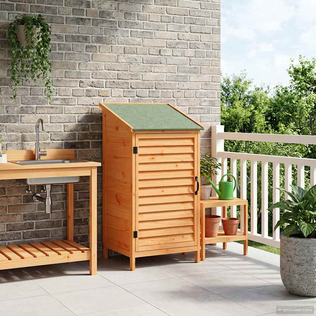 Vidaxl tuinschuur bruin 59,5 x 56 x 113,5 cm massief vurenhout