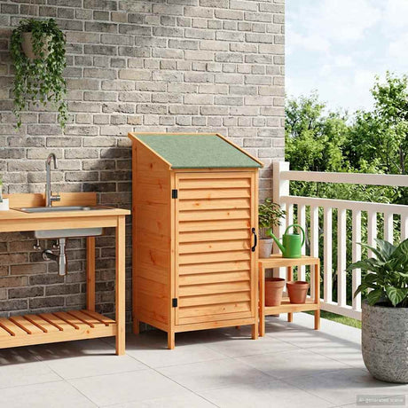 Vidaxl tuinschuur met dak bruin 59 x 56 x 113,5 cm massief vurenhout