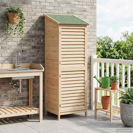 Vidaxl tuinschuur met dak naturel 59 x 56 x 176 cm massief vurenhout