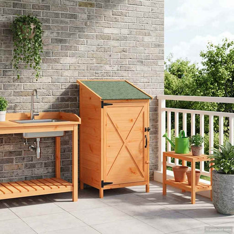 Vidaxl tuinschuur bruin 59,5 x 56 x 113,5 cm massief vurenhout