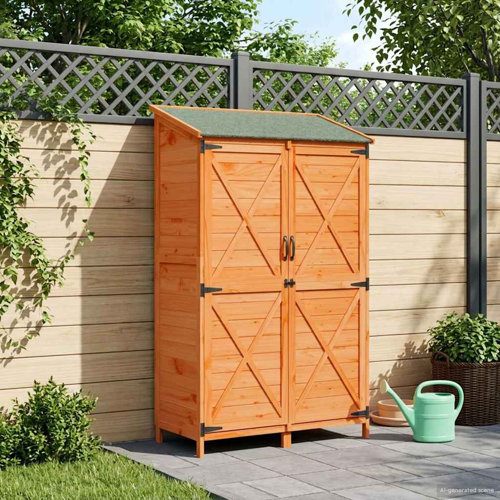 Vidaxl tuinschuur bruin 106 x 56 x 176,5 cm massief vurenhout