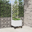 Vidaxl tuinplantbak met schutting en wielen wit 40 x 40 x 146 cm pp