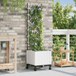 Vidaxl tuin pot met irrigatie en wielen wit 40 x 40 x 148 cm pp