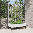 Vidaxl tuinplantbak met schutting en wielen wit 80 x 40 x 131,5 cm pp
