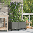 Vidaxl tuinplantbak met schutting en wielen 2 st lichtgrijs