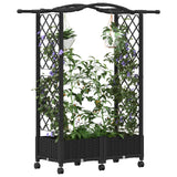 Vidaxl verhoogd bed met trellis en dak zwart 124 x 40 x 129 cm pp