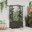 Vidaxl verhoogd bed met trellis en dak bruin 125 x 40 x 144 cm pp