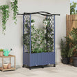 Vidaxl verhoogd bed met trellis en dak grijs 125 x 40 x 144 cm pp