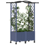 Vidaxl verhoogd bed met trellis en dak grijs 125 x 40 x 144 cm pp