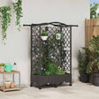 Vidaxl verhoogd bed met trellis en dak bruin 124 x 40 x 129 cm pp