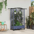 Vidaxl verhoogd bed met trellis en dak grijs 124 x 40 x 129 cm pp