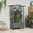 Vidaxl verhoogd bed met trellis en dak lichtgrijs 122 x 40 x 144 cm pp