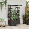Vidaxl verhoogd bed met trellis en dak bruin 124,5 x 40 x 142 cm pp