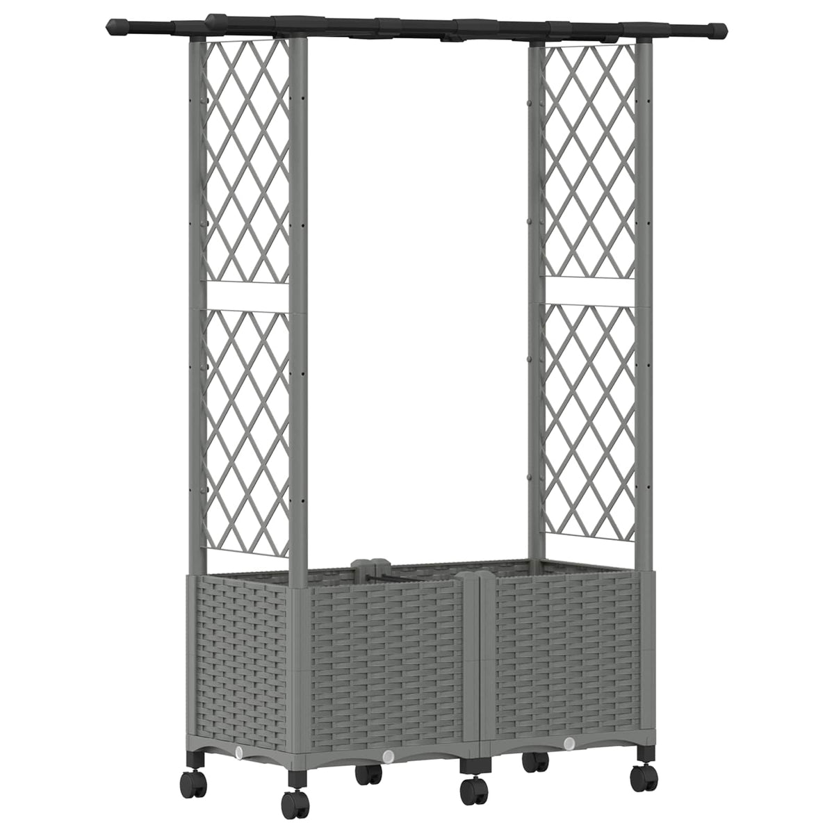 Vidaxl verhoogd bed met trellis en dak lichtgrijs 124,5 x 40 x 142 cm