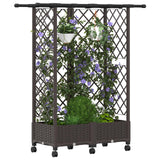 Vidaxl verhoogd bed met trellis en dak bruin 124 x 40 x 127 cm pp