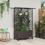 Vidaxl verhoogd bed met trellis en dak bruin 124 x 40 x 142 cm pp