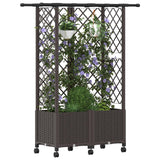 Vidaxl verhoogd bed met trellis en dak bruin 124 x 40 x 142 cm pp