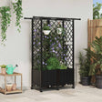 Vidaxl verhoogd bed met trellis en dak zwart 124 x 40 x 142 cm pp