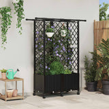 Vidaxl verhoogd bed met trellis en dak zwart 124 x 40 x 142 cm pp