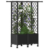 Vidaxl verhoogd bed met trellis en dak zwart 124 x 40 x 142 cm pp
