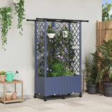 Vidaxl verhoogd bed met trellis en dak grijs 124 x 40 x 142 cm pp