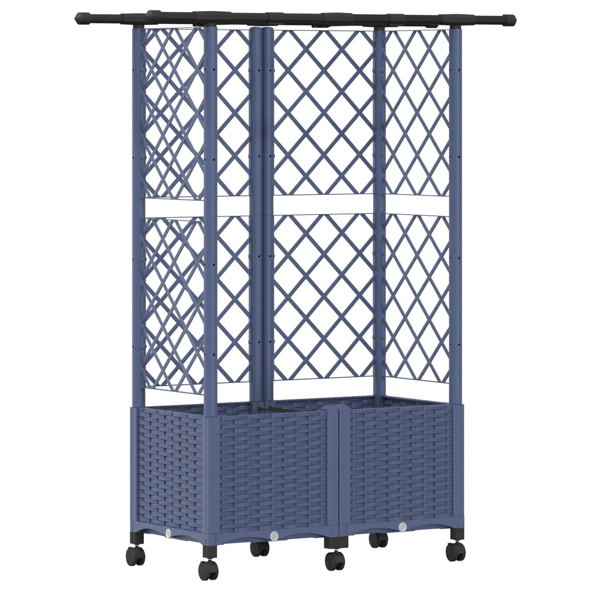 Vidaxl verhoogd bed met trellis en dak grijs 124 x 40 x 142 cm pp
