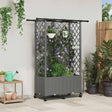 Vidaxl verhoogd bed met trellis en dak lichtgrijs 124 x 40 x 142 cm pp