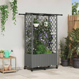Vidaxl verhoogd bed met trellis en dak lichtgrijs 124 x 40 x 142 cm pp