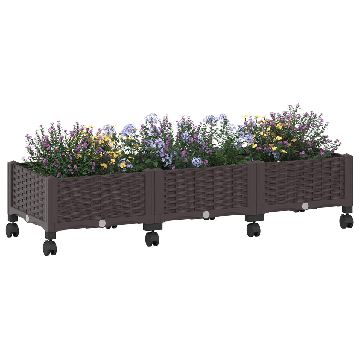 Vidaxl tuinschaal met wielen bruin 120 x 40 x 29 cm pp