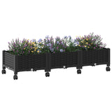 Vidaxl tuinschaal met wielen zwart 120 x 40 x 29 cm pp