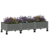 Vidaxl tuinschaal met wielen lichtgrijs 120 x 40 x 33 cm pp