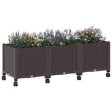 Vidaxl tuinschaal met wielen bruin 120 x 40 x 44 cm pp