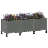 Vidaxl tuinschaal met wielen lichtgrijs 120 x 40 x 48 cm pp