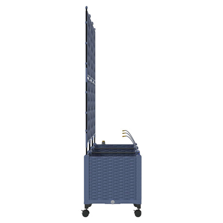 Vidaxl tuin pot met irrigatie en wielen 3 st grijs 120 x 40 x 148 cm