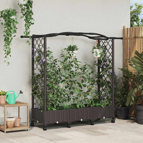 Vidaxl verhoogd bed met klimrek en wielen bruin 169 x 40 x 129 cm pp