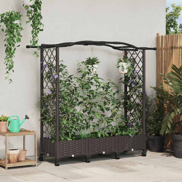 Vidaxl verhoogd bed met klimrek en wielen bruin 169 x 40 x 129 cm pp