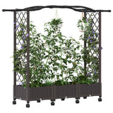 Vidaxl verhoogd bed met klimrek en wielen bruin 169 x 40 x 129 cm pp