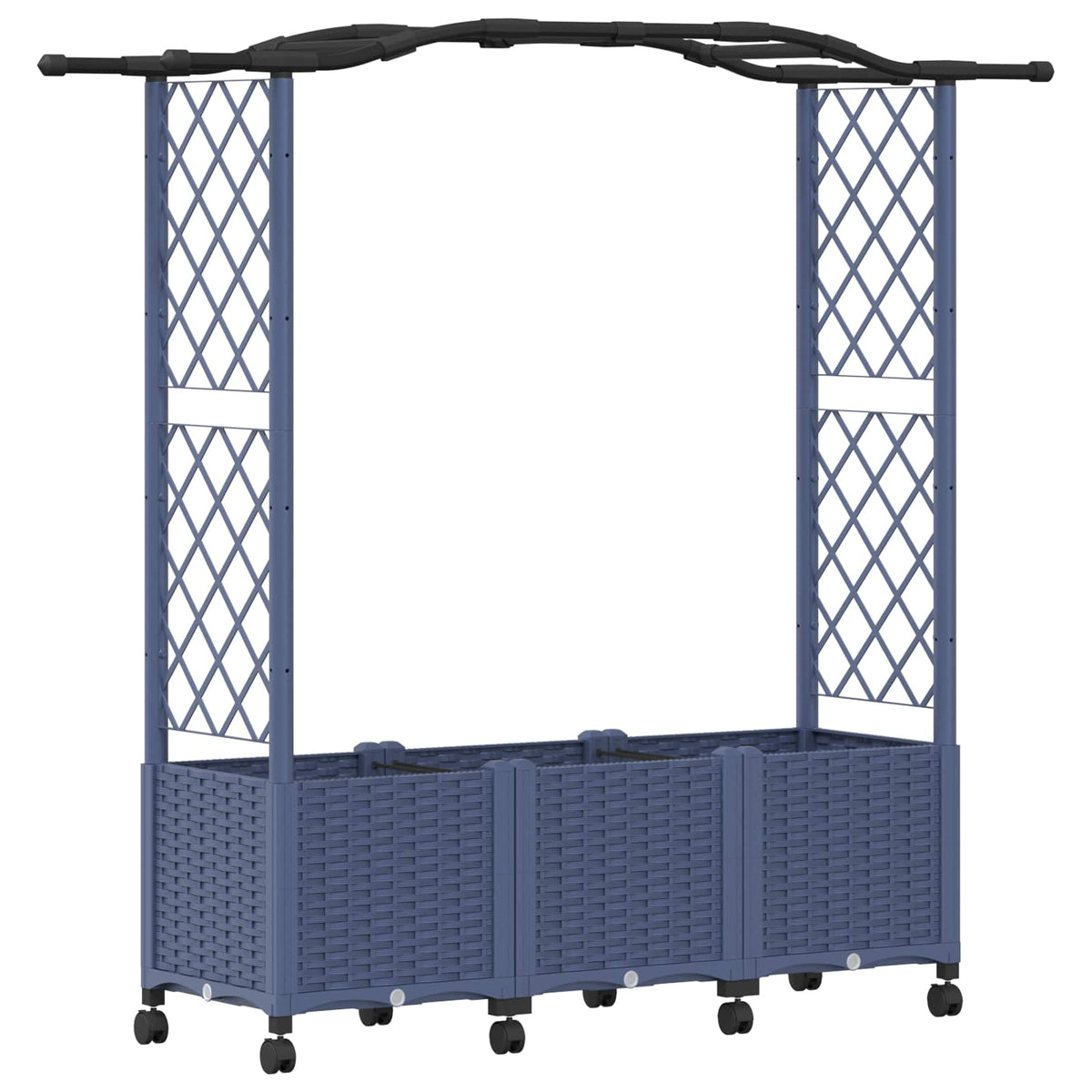 Vidaxl verhoogd bed met trellis en dak grijs 164 x 40 x 144 cm pp