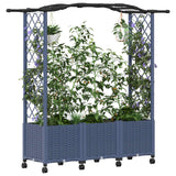 Vidaxl verhoogd bed met trellis en dak grijs 164 x 40 x 144 cm pp
