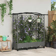 Vidaxl verhoogd bed met trellis en dak lichtgrijs 163 x 40 x 129 cm pp