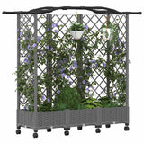 Vidaxl verhoogd bed met trellis en dak lichtgrijs 163 x 40 x 129 cm pp