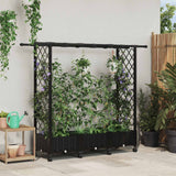 Vidaxl verhoogd bed met trellis en dak zwart 164 x 40 x 127 cm pp